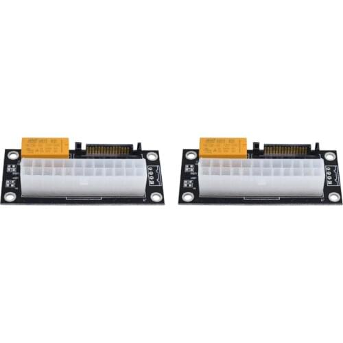 2PCS Dual PSU Power Supply Sync Adapter Add2Psu ATX to 4Pin Molex Synchronous Connector Riser Cable Miner Mining