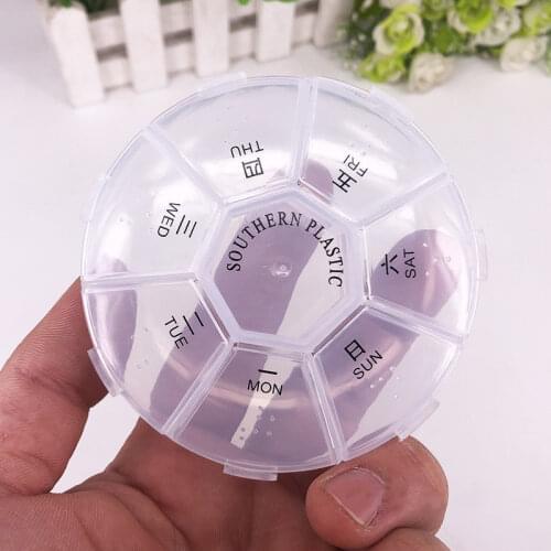 7 Grids Portable Weekly Pill Box Storage Case 7 Days Pill Case Container Mini Medicine Organizer Box Tablet Dispenser Splitters