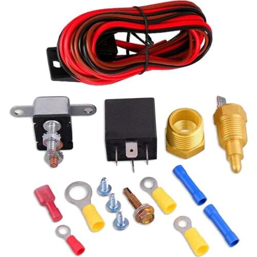 185-175 Degrees Car Electric Radiator Cooling Fan Thermostat Temperature Relay Switch 60A Relay Kit