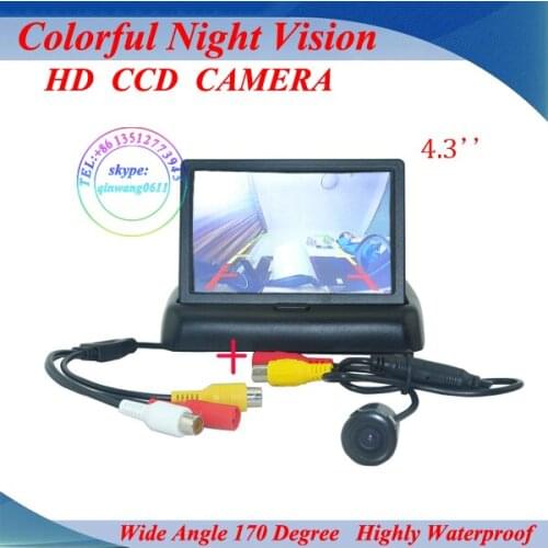 Promotion 4.3" inch TFT LCD Car Monitor Rear View camera Kit Reversing Rear Camera Parking Assistance System Free Shipping