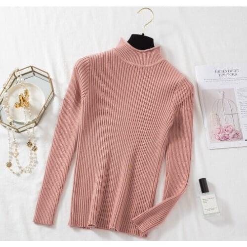 2020 New Autumn Winter Soild Long Sleeve Women Pullover Sweaters Slim Basic Black Warm Womens Sweaterer Knitwear PulloversTops