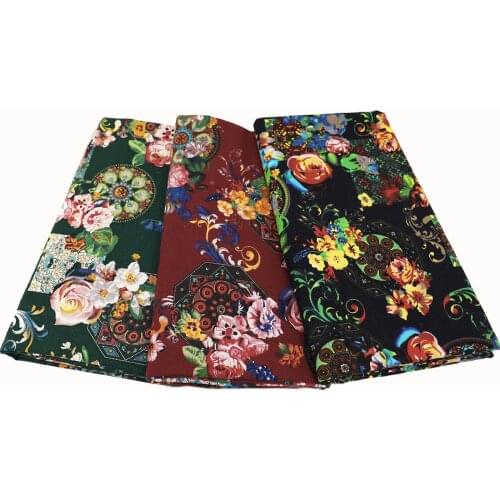 Cotton Linen Printed Fabric DIY Handmade Cloth Textile