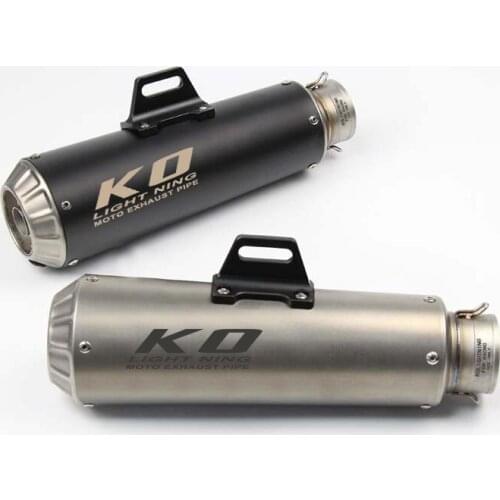 60mm Universal Motorcycle Exhaust Vent Pipe With Silencer Stainless Steel 350mm Exhaust System Modified For ATV Street Bike