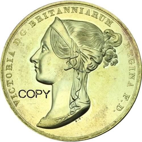 Great Britain Victoria gold Coronation Medal 1838 Brass Metal Copy Coin Commemorative COINS