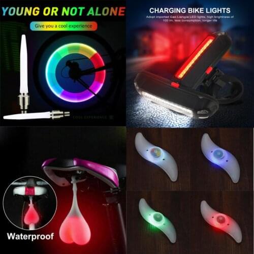 Bike Bicycle Light USB LED Rechargeable Set Mountain Cycle Front Back Headlight Lamp Flashlight