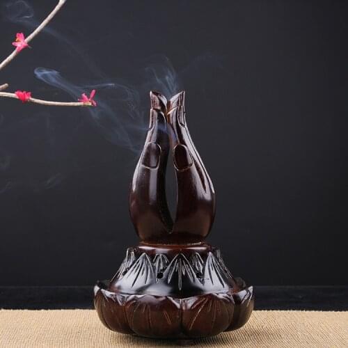 Viet Nam rosewood crafts chicken wing wooden Buddha Lotus flower fragrance Fragrant incense coil incense, Buddhist altar