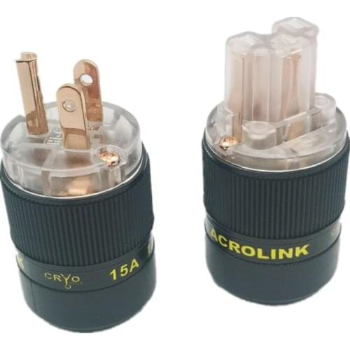 Discounted AHSY AUDIO high-end HIFI audio power cord plug red copper 15A 125V 10A 250V connector IEC adapter US cable connector