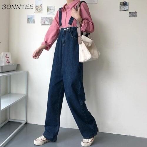 Jumpsuits Women 2020 Elegant Autumn Leisure Loose Full Length Strap Overall Womens Chic Students Teens Streetwear Ulzzang Kpop