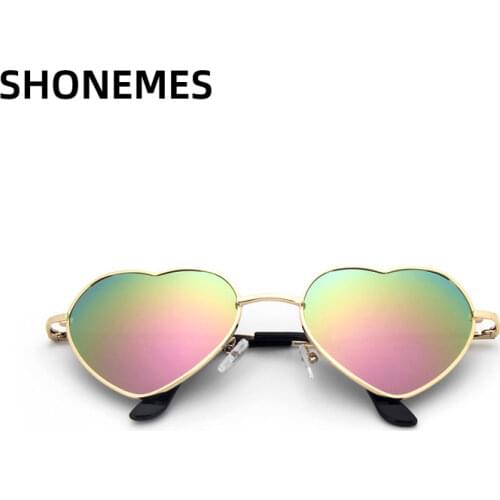 Fashion Heart Shaped Sunglasses Women Brand Designer Metal Frame Love Heart Shades for Ladies Vintage Eyewear Retro Sun Glasses