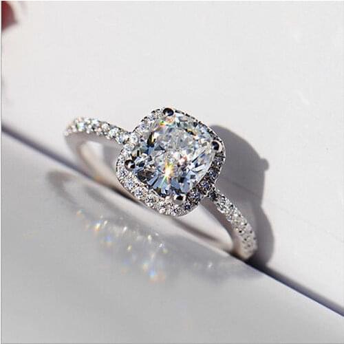 2015 New Fashion Jewelry 925 sterling silver filled Wedding White AAA CZ Engagement Women Band Ring gift Size 5-11