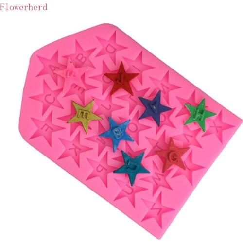 26 Letters Five-pointed Star Silicone Mold Fondant Tools Chocolate Mold Cake Mold Cake Decorating Pastry Tools Birthday Decor