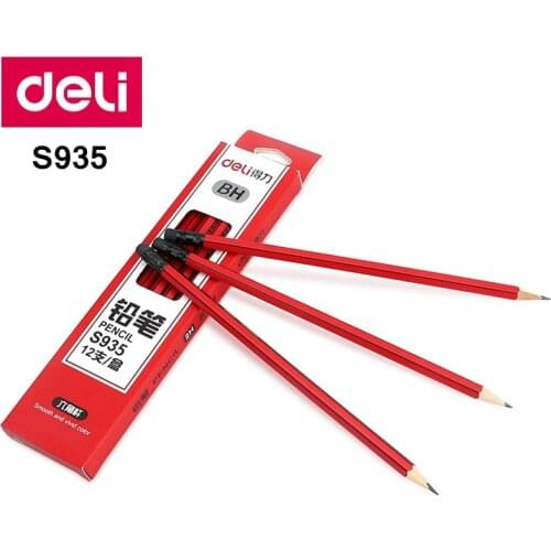 288PCS/LOT Deli Wood pencil HB 2B Pencil European EN 71 certificated Brass wood pencil S905 S909 S910 S935 S936 Wholesale