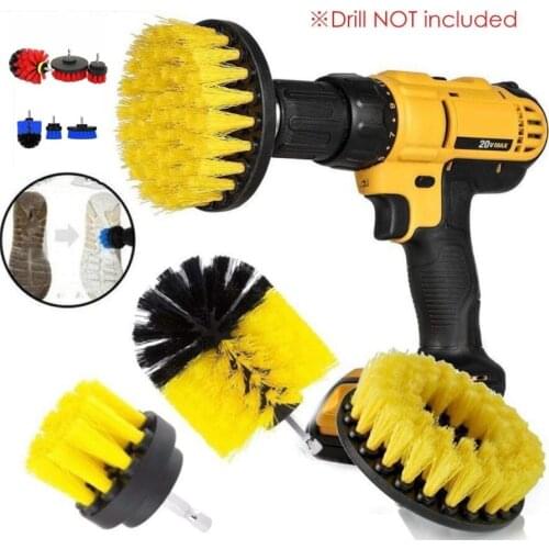 Hot 2/3.5/4 Inch 3PCS Drill Scrubber Brush Power Full Electric Bristle Bathtub Tile Grout Cleaner