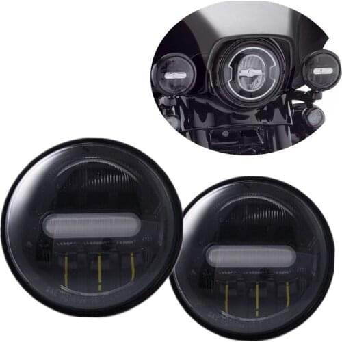 4 1/2" 4.5 inch Reflector LED Fog Lights For Touring Road King Motorcycle Accessories DRL Passing Auxiliary Light