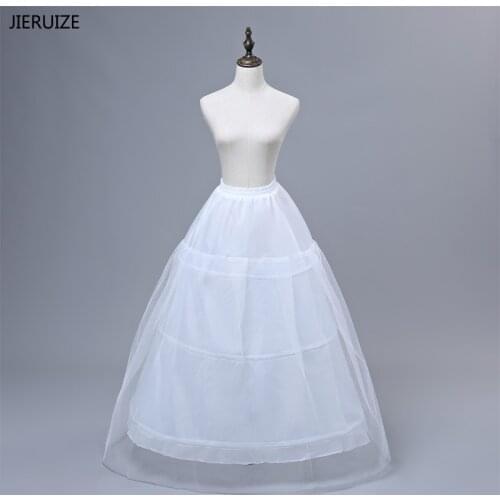 JIERUIZE In Stock Free shipping High Quality White Petticoats 3 Hoops Wedding Accessories For Wedding Dresses Bridal Gowns