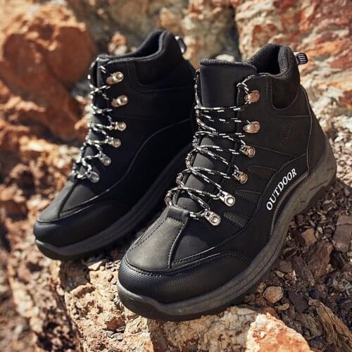 Brand New Autumn Fashion Outdoors Hiking sneakers Waterproof Mens shoes Winter Men Boots Non-slip Men Ankle Boots Snow Boots