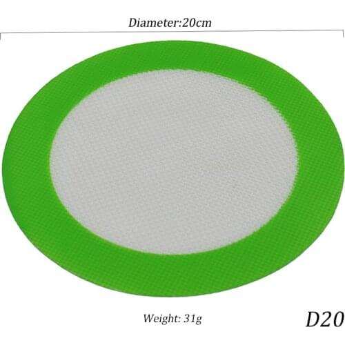 Diameter 20cm Non Stick Silicone Dab Mat 5pcs/lot Bho Slick oil Wax Baking mats pads with Fiber Glass Can bake butane oil