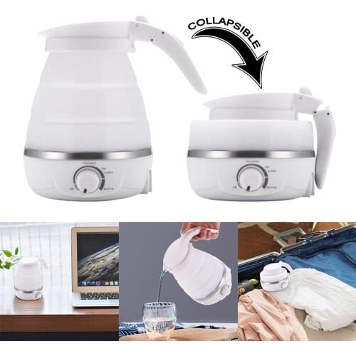 Travel Foldable Electric Kettle Portable Kettle Fast Water Boiling Food Grade Silicone Collapsible Portable Boil Dry Protection