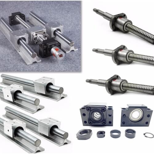 RM1605-350/1350/1350mm Ballscrews + SBR16 Linear Rail + BK/BF12 + Couplings