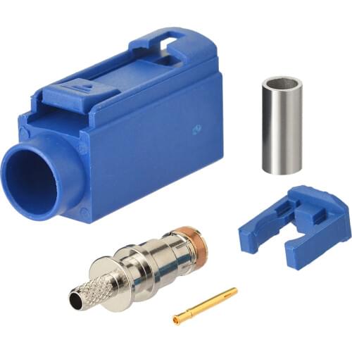 Superbat Fakra "C " Jack 5005 Blue Crimp RF Coaxial Connector for Cable RG316 for GPS Telematics& Navigation