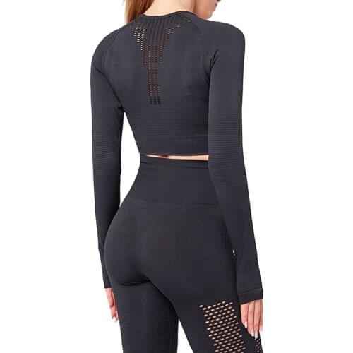 LANTECH Women Sports Suits Set Yoga Sets Gym Fitness Athletic Pants Sportswear Leggings Shirt Seamless Sports Active Tops