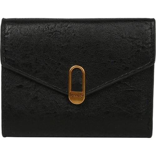 Womens Short Wallet 2020 Autumn Winter New Fashion Simple Card Holder Small Ladies Multifunctional Tri-fold Student Wallet