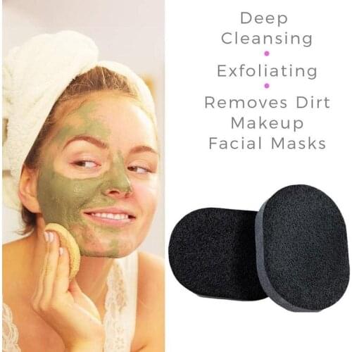 1pcs Soft Bamboo Charcoal Wash Face Deep Cleaning Sponge Puff Makeup Foundation Care Pro Free Shipping