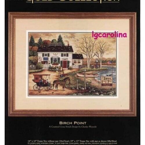 14/22/25ct Free delivery popular counted cross stitch kit birch point horse coach carriage house DIM 03834 3834
