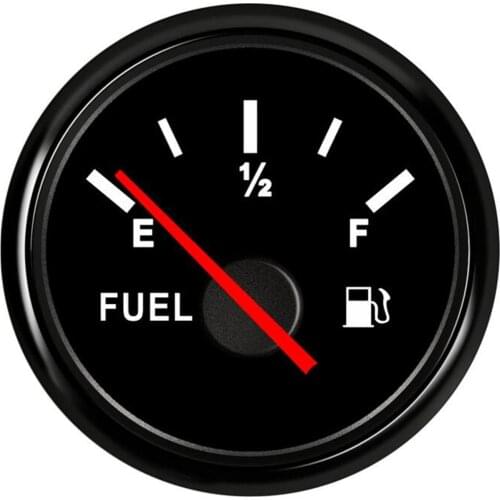 Pack of 1 52mm Black Fuel Gauges E-F Fuel Level Meters 0-190ohm 240-33ohm with Green Backlight 9-32vdc for Car Truck Boat Yacht