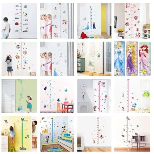 Disney Cartoon Height Sticker For Girls Room Kids Bedroom Height Measure Ruler Adhesive DIY Nursery Mickey Aisha Wallpaper Decal