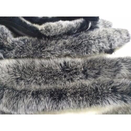 New arrival natural fox fur collar full pelt hooded trim black with frost