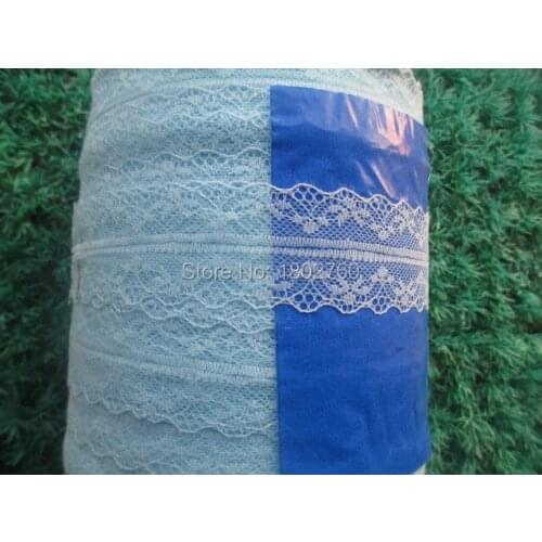 Wholesale! 10 yards 3.8 cm wide of beautiful embroidery lace sky blue mesh belt clothing decorative arts and crafts