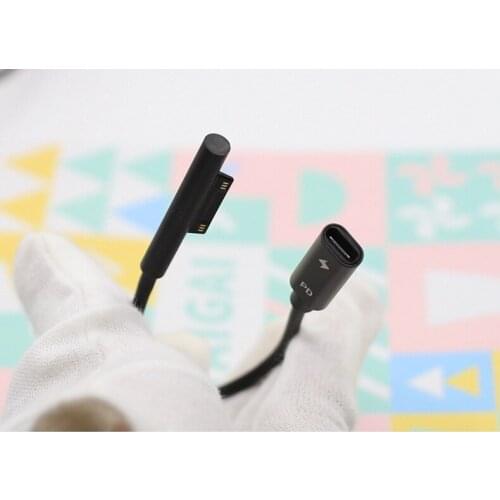 20cm PD Female 15V USB Type C Charging Cable Adapter Converter for Microsoft Surface Pro 7/6/5/4/3/GO/BOOK Laptop Power Charger