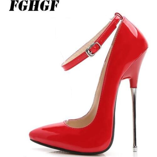 Sexy WomenS High Heels Summer Wear Bright Surface Colour Buckle Solid Heel Good Material Pointed Toe WomenS High Heels