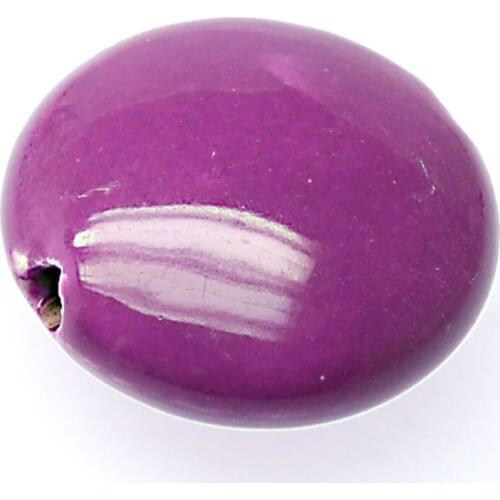 Flat Round Ceramic Porcelain Loose Beads 13.5x28mm Plain Pruple Ceramic Big Spacer Beads For Jewelry Making Accessories