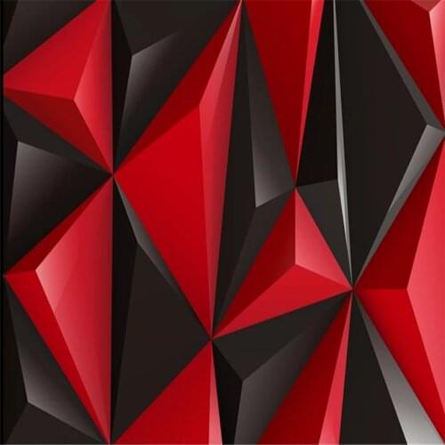 Custom 3d wallpapers 3D red and black geometric wallpapers background wall 3d murals wallpaper for living room