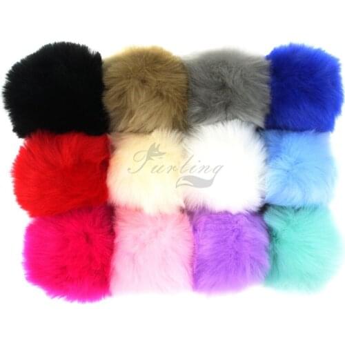 Furling Girls 12pcs 9cm Handmade Soft Faux Fur Pom Poms Ball for Key Ring Keychain Hangbag Beanie Hat Charm Accessory DIY
