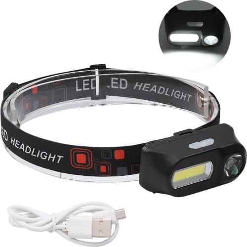 Portable mini XPE+COB LED Headlamp USB Rechargeable Camping Head lamp Fishing headlight flashlight torch USE 18650