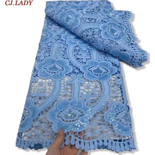 Luxury Handcut Hole Heavy sequins African Lace Fabric 2021 High Quality Nigerian Women Party Embroidery Lace Fabric for Dress A4