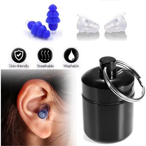2Pairs Silicone Ear Plugs With Flitter For Sleeping Waterproof Reusable Earplugs Noise Cancelling Ear Plug Swimming Bath Daily