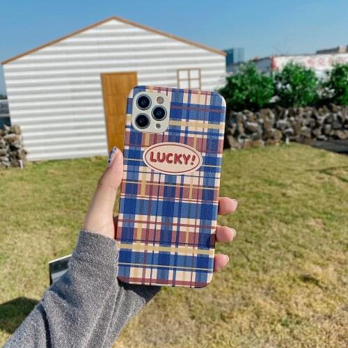 Lucky Grid Silicone Case For iPhone 6 s 6S 7 7S iPhone 8 Plus X 10 XR XS Max 5 5S 5SE 6Plus 6SPlus 7Plus 8Plus Cell Phone Cover