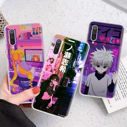 Anime Vaporwave Glitch Hot Silicon Phone Case For Xiaomi Note 10 Mi 11 9 8 CC9 10T 9T 5X 6X A3 A2 A1 Lite Pro Poco F1 X3 Cover C