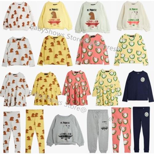 Toddler Sweatshirts 2021 Autumn Mr Brand Kids Boy Long Sleeve T Shirt Pant Baby Girls Dress Polar Bear Walrus Printed Cloth Set