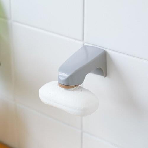 Bathroom Creative Magnet Soap Dispenser Wall Mounted Bathroom Punch Free Plastic Soap Box Kitchen Sponge Storage Tool