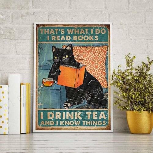 Thats What I Do I Read Books I Drink Tea And I Know Things Poster, Cat Smoke Poster - Wall Decoration - Best gifts ever