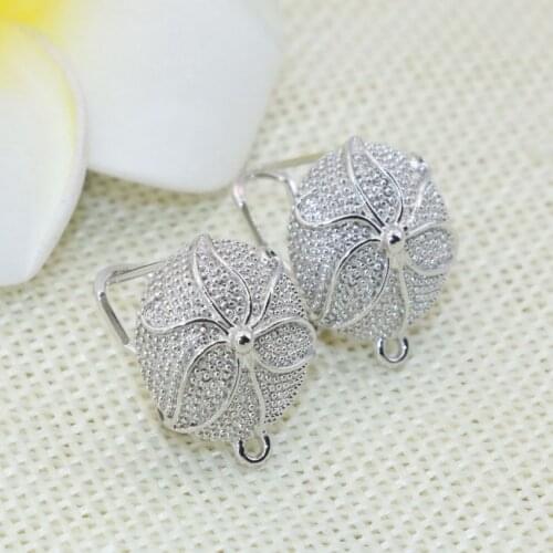 High quality silver-color stud earrings for girls carved flower flatback round 15mm frost matte free shipping jewelry B2834