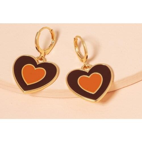 Y2K Jewelry Heart Earrings For Women Metal Punk Hip Hop Cool Harajuku Vintage Earrings Charms 90s Aesthetic Gifts New 2021