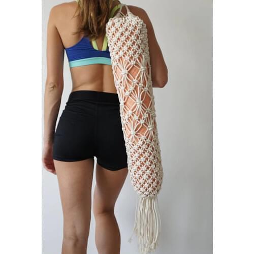 Handmade Macrame Women Sports Bag Fitness Gym Bag for Yoga Luggage Multifunction Vintage Bohemia Travel Bags Backpack