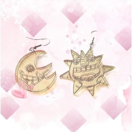 Gothic Halloween Evil Moon Sun Statement Earrings for Women Y2K Jewelry 90s Acrylic Unique Earrings Fashion Aesthetic Cartoons