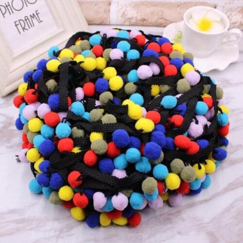 20Yards/roll Pompom Lace Ribbon Sewing Accessories Pom Pom Tassel Pompoms Trim Ball Fringe Embroidery DIY Apparel Fabric